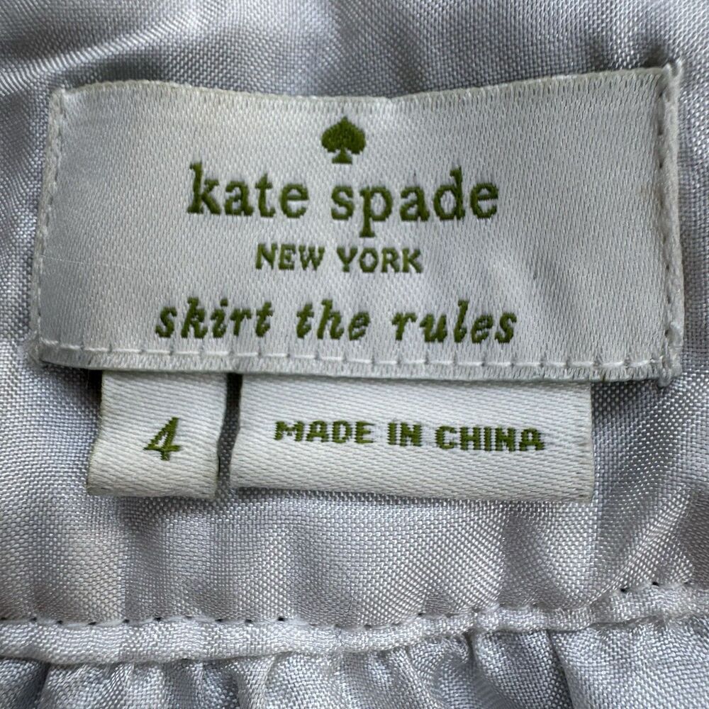 Kate Spade Bubble Skirt Sz 4 Navy Blue & White Lace Lined The Rules With Pockets - Picture 12 of 16